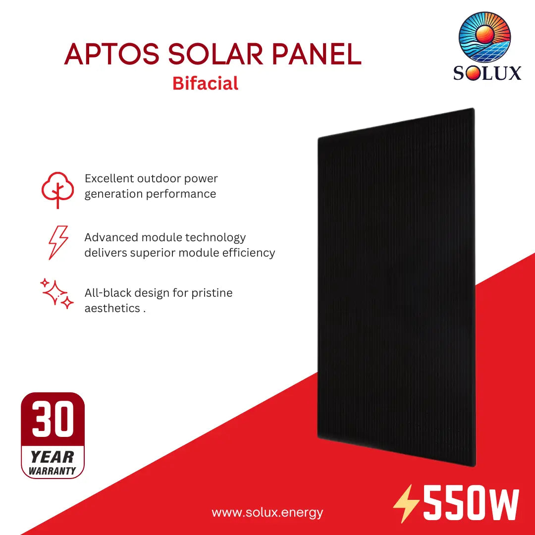 This is an image of 550W Solar Panel Aptos Solar DNA-144-BF10-550W-DG
